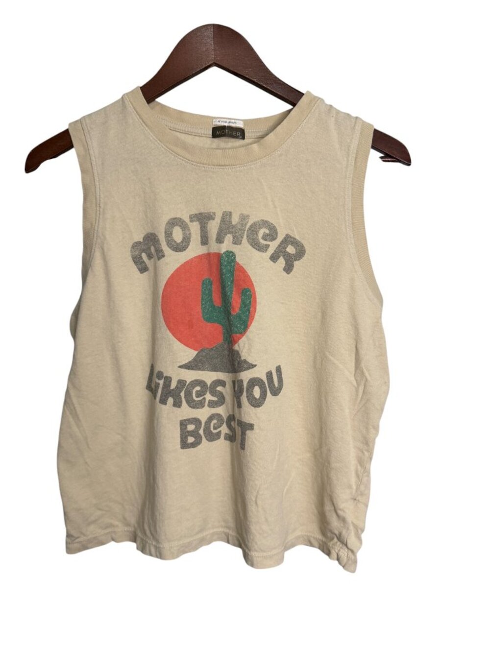 MOTHER Cactus Muscle Tank–M- Cream/Orange- MSRP $100